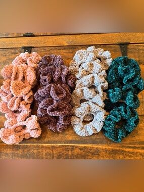 Velvet Crochet Scrunchie Pack - Multi Color